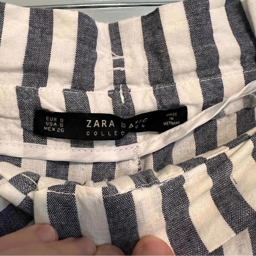 Zara Navy and White Striped Pants - Picture 2 of 3